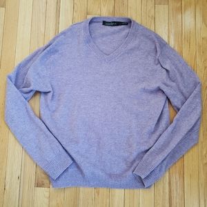 Irelandseye Mens Sweater L Fine Merino Wool Preppy Ireland Old Money Purple